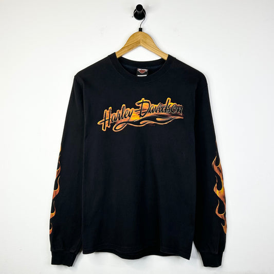 2009 HARLEY DAVIDSON SHAWANO COUNTY FLAME SLEEVE LONGSLEVE