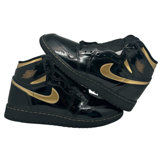 PREOWNED JORDAN 1 HIGH BLACK METALLIC GOLD SIZE 7Y