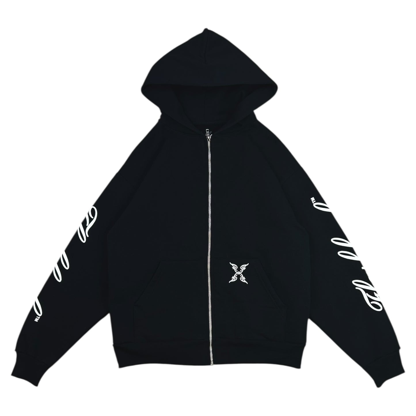 FLASHBACK WHITE/BLACK LOGO ZIP-UP