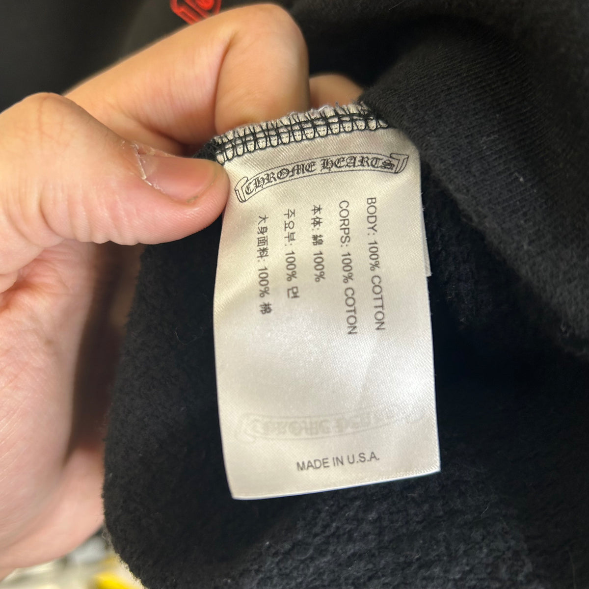 CHROME HEARTS RED AND BLACK HORSESHOE LOGO HOODIE