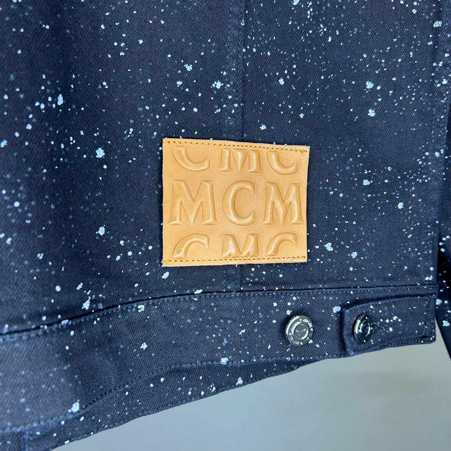 MCM SILVER BLACK GALAXY SPLATTER DENIM JACKET