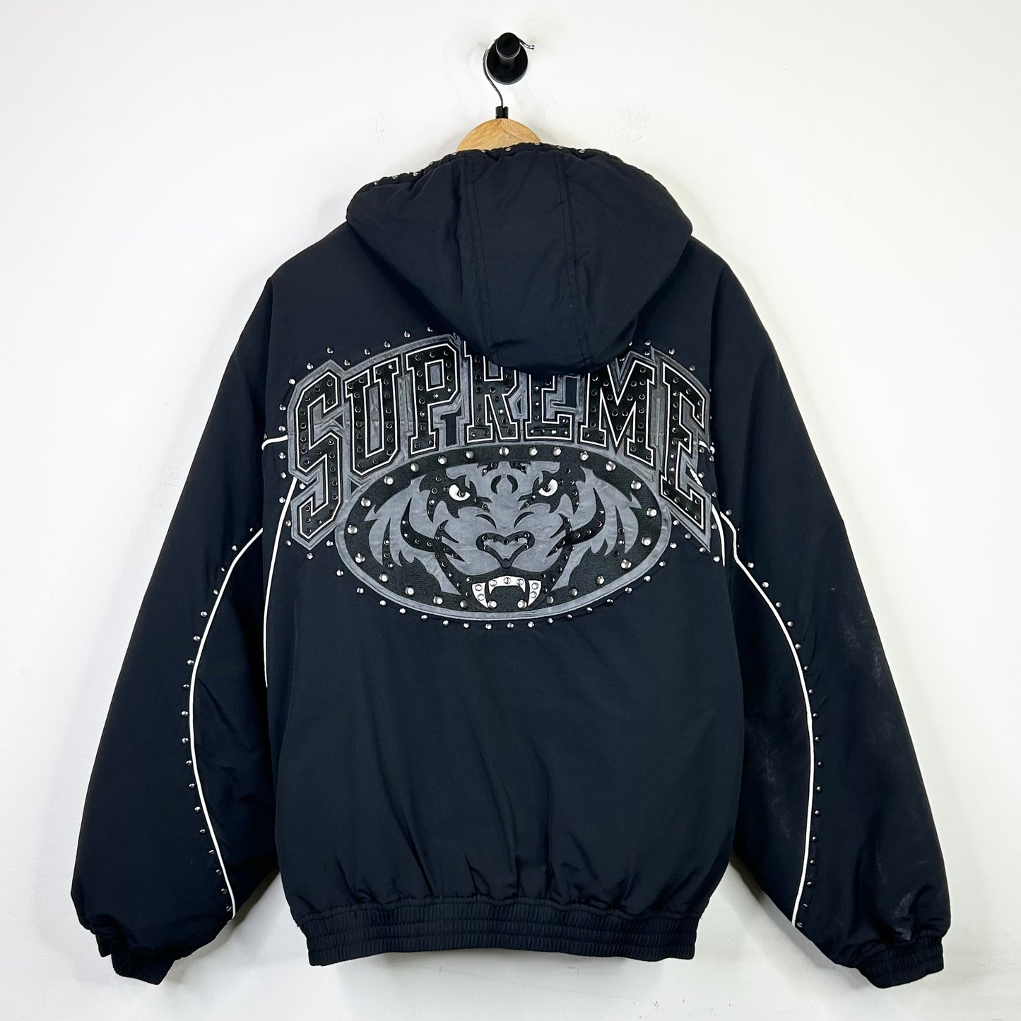 SUPREME BLACK STUDDED STADIUM JACKET