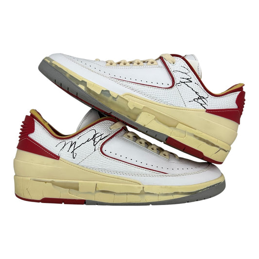 PREOWNED JORDAN 2 LOW X OFF WHITE "WHITE VARSITY RED"