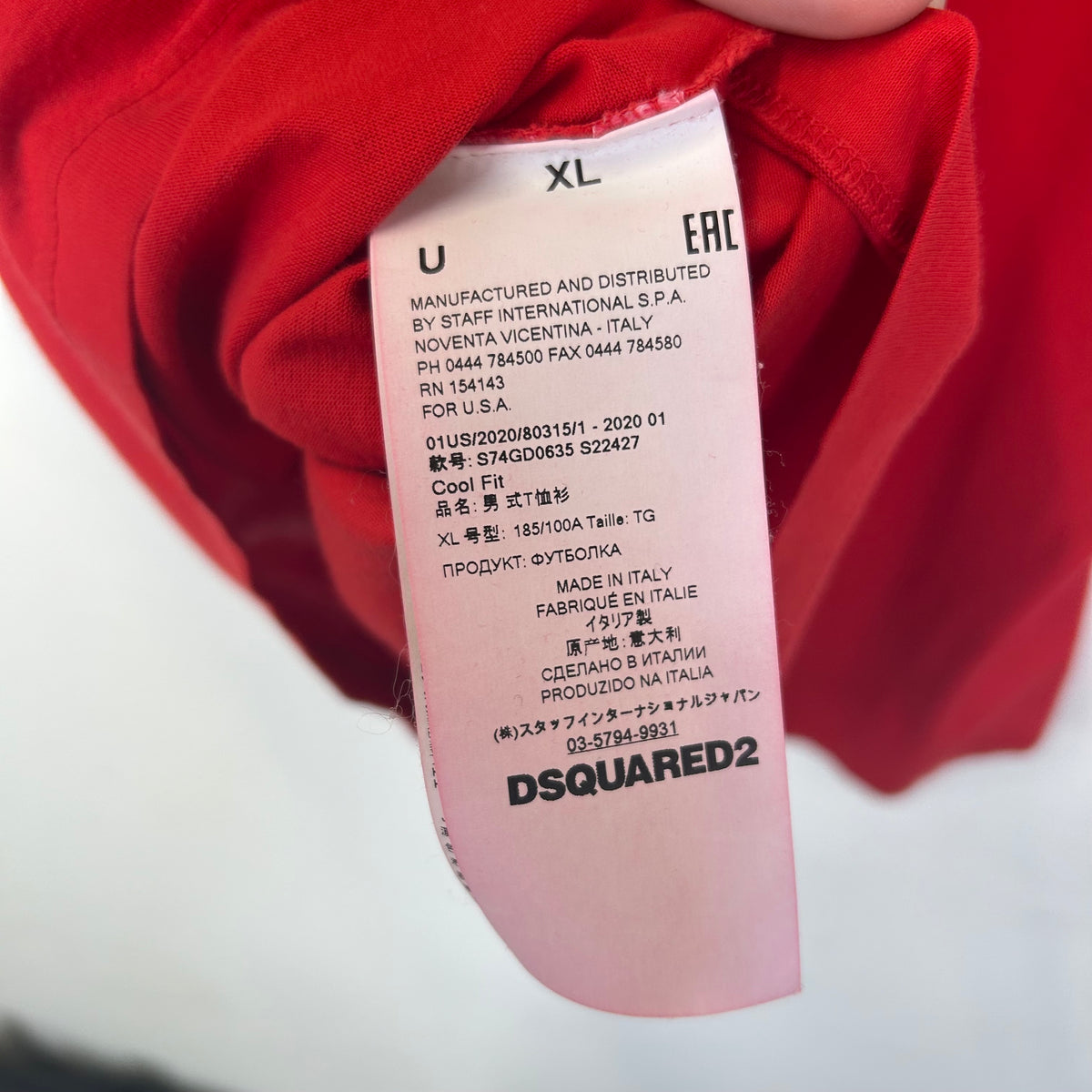 DSQUARDED 2 RED T-SHIRT