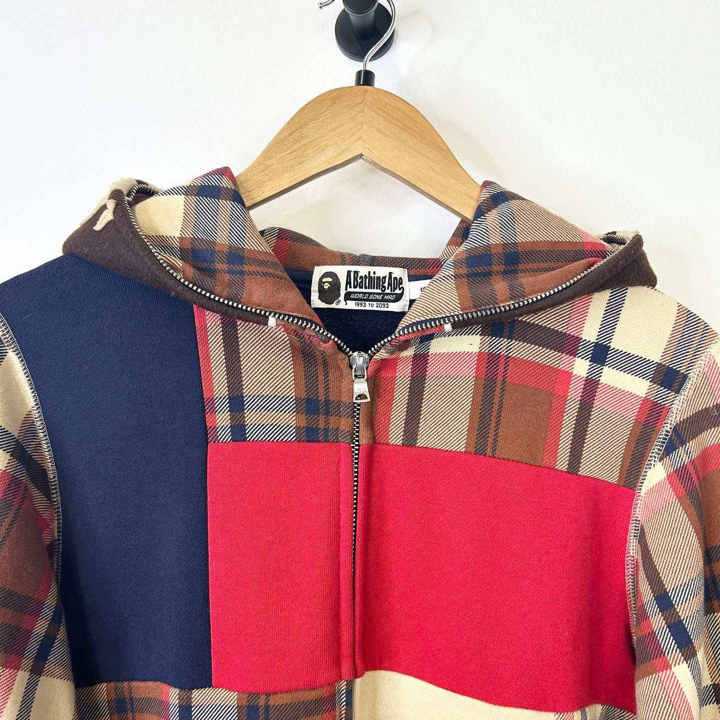 BAPE CHECK 2ND APE FULL ZIP HOODIE