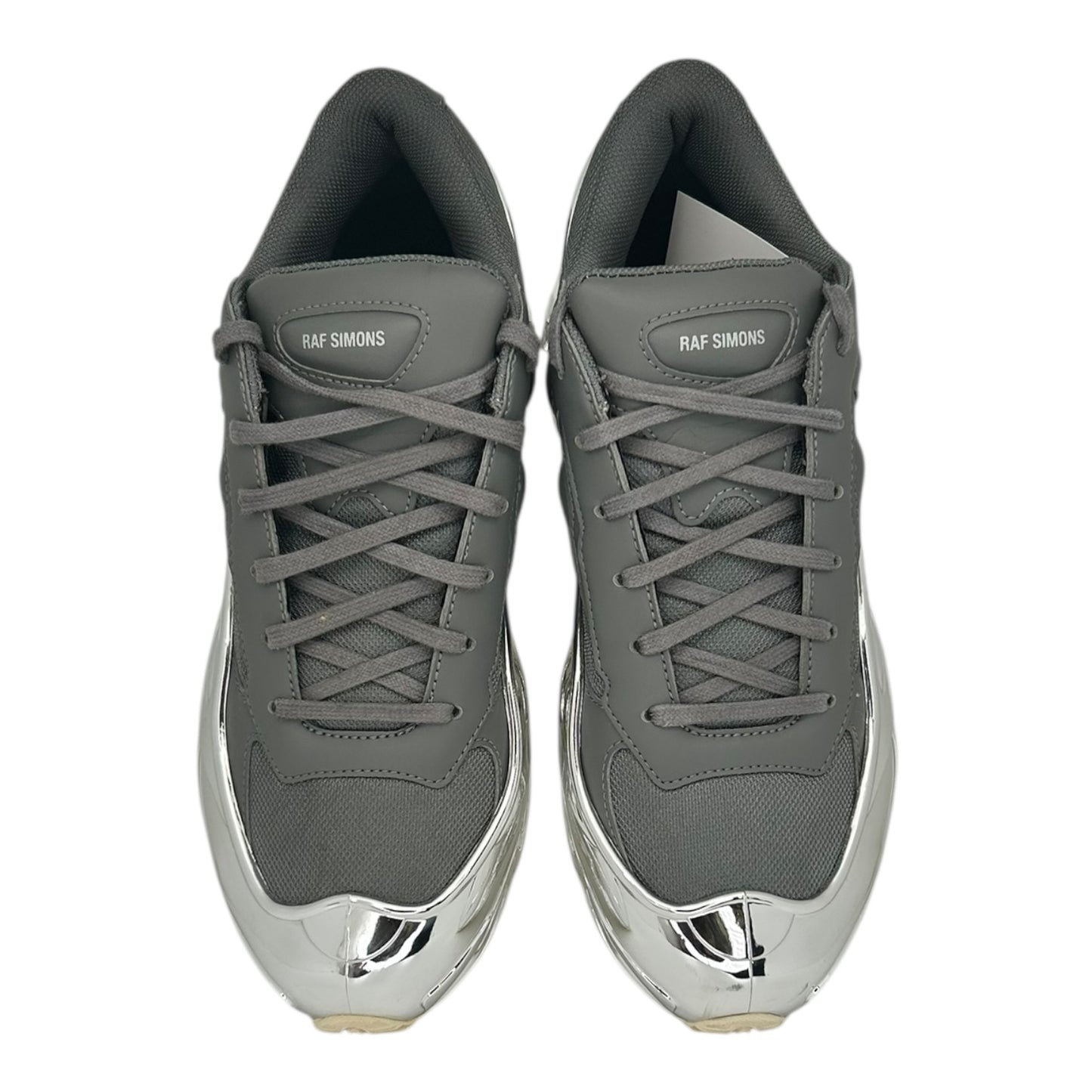 PREOWNED ADIDAS X RAF SIMMONS OZWEEGO GREY METALLIC