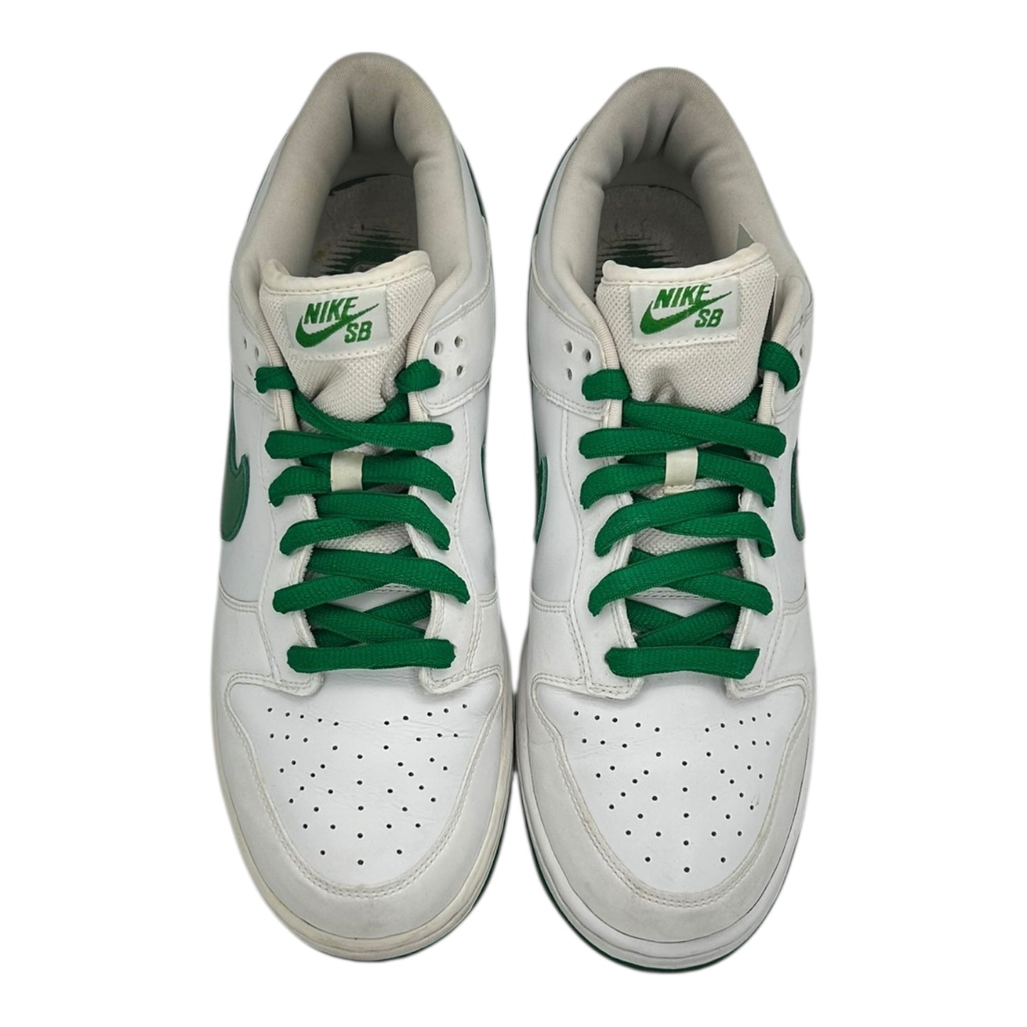 PREOWNED NIKE SB DUNK LOW WHITE GREEN