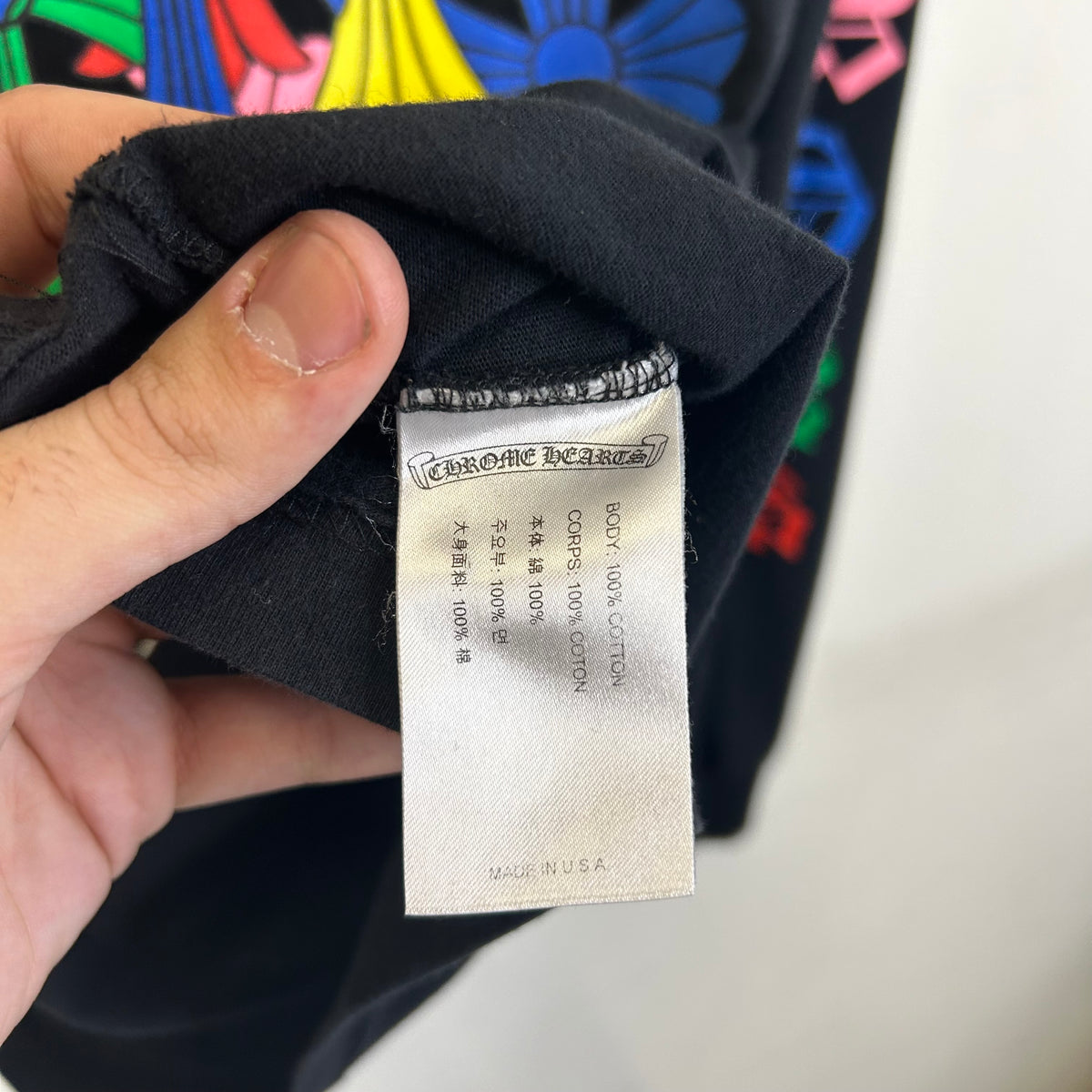 CHROME HEARTS MULTI COLOR CROSS LONG SLEEVE