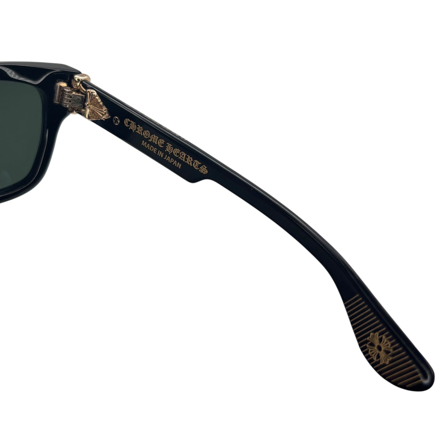 CHROME HEARTS BOX OFFICER BLACK GOLD GLASSES