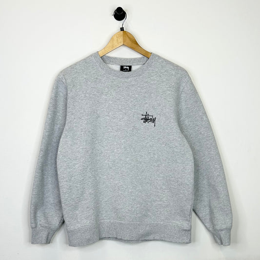 STUSSY BASIC ASH HEATHER CREWNECK