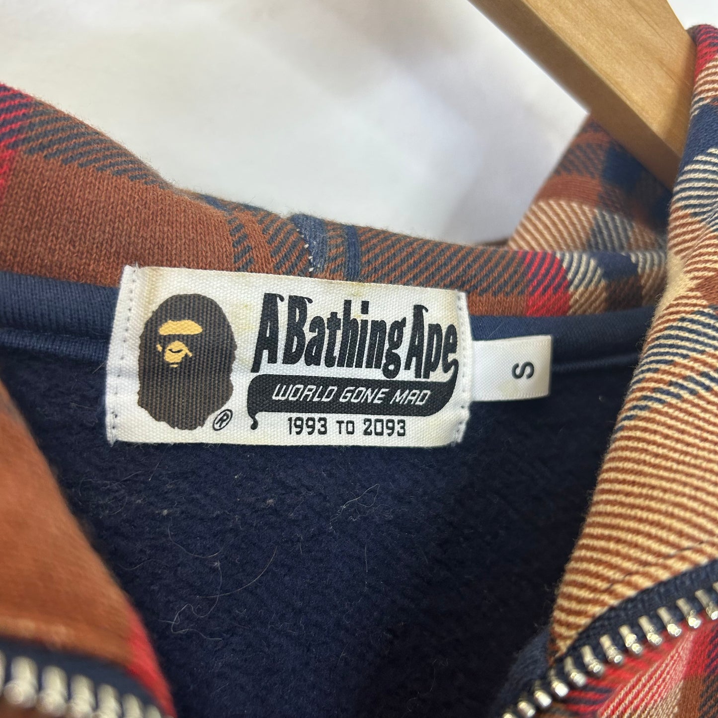 BAPE CHECK 2ND APE FULL ZIP HOODIE
