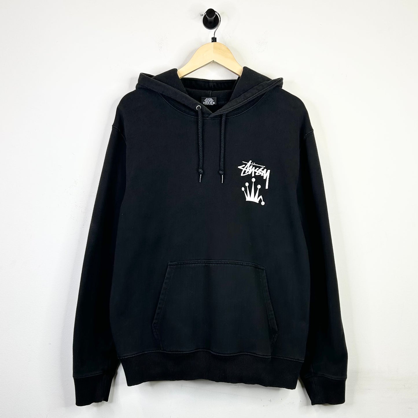 STUSSY BLACK REGAL CROWN HOODIE