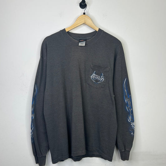 METAL SKULL FLAME HARLEY DAVIDSON LONG SLEEVE