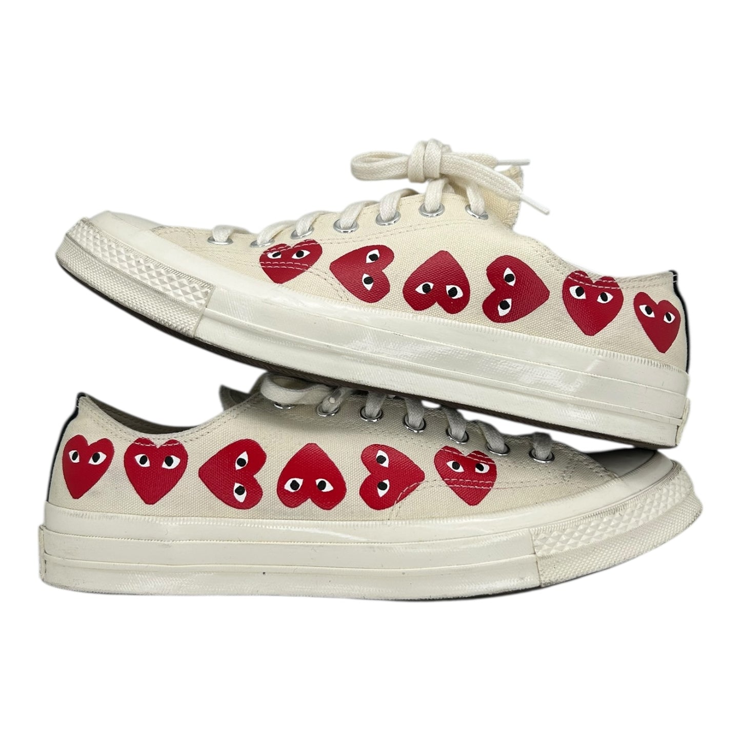 PREOWNED CONVERSE CDG MULTI HEART WHITE LOW