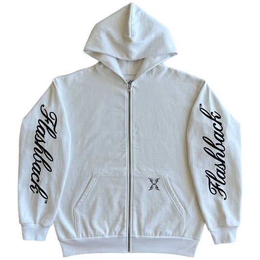 Butterfly Effect Zip-Up Hoodie (White)
