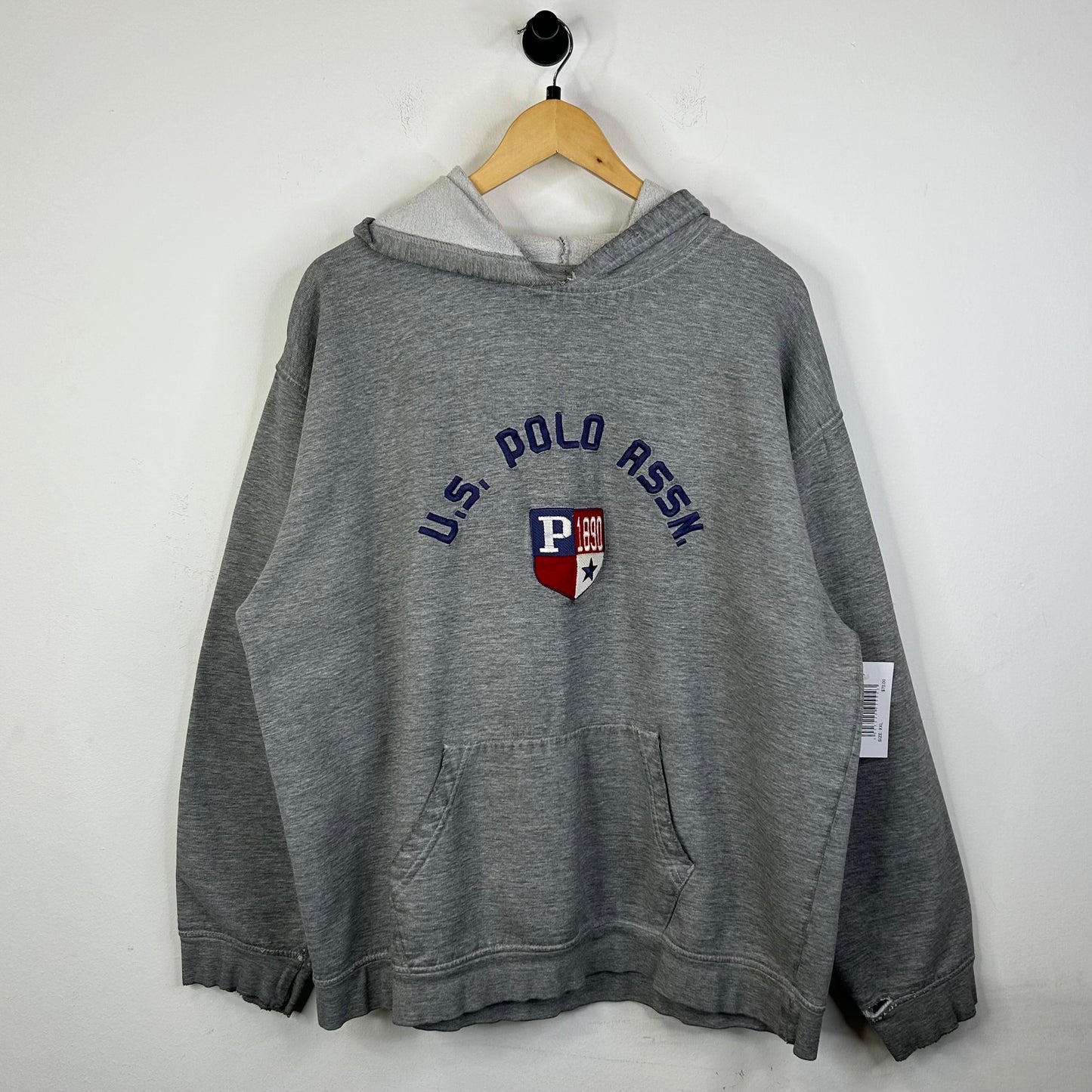 US POLO ASSN GREY HOODIE SIZE XXL