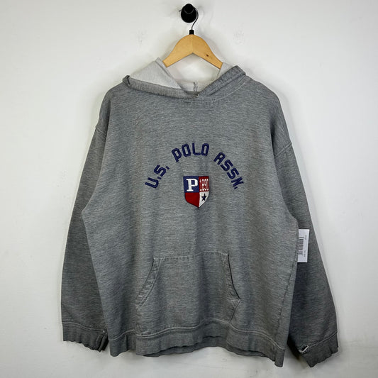 US POLO ASSN GREY HOODIE SIZE XXL