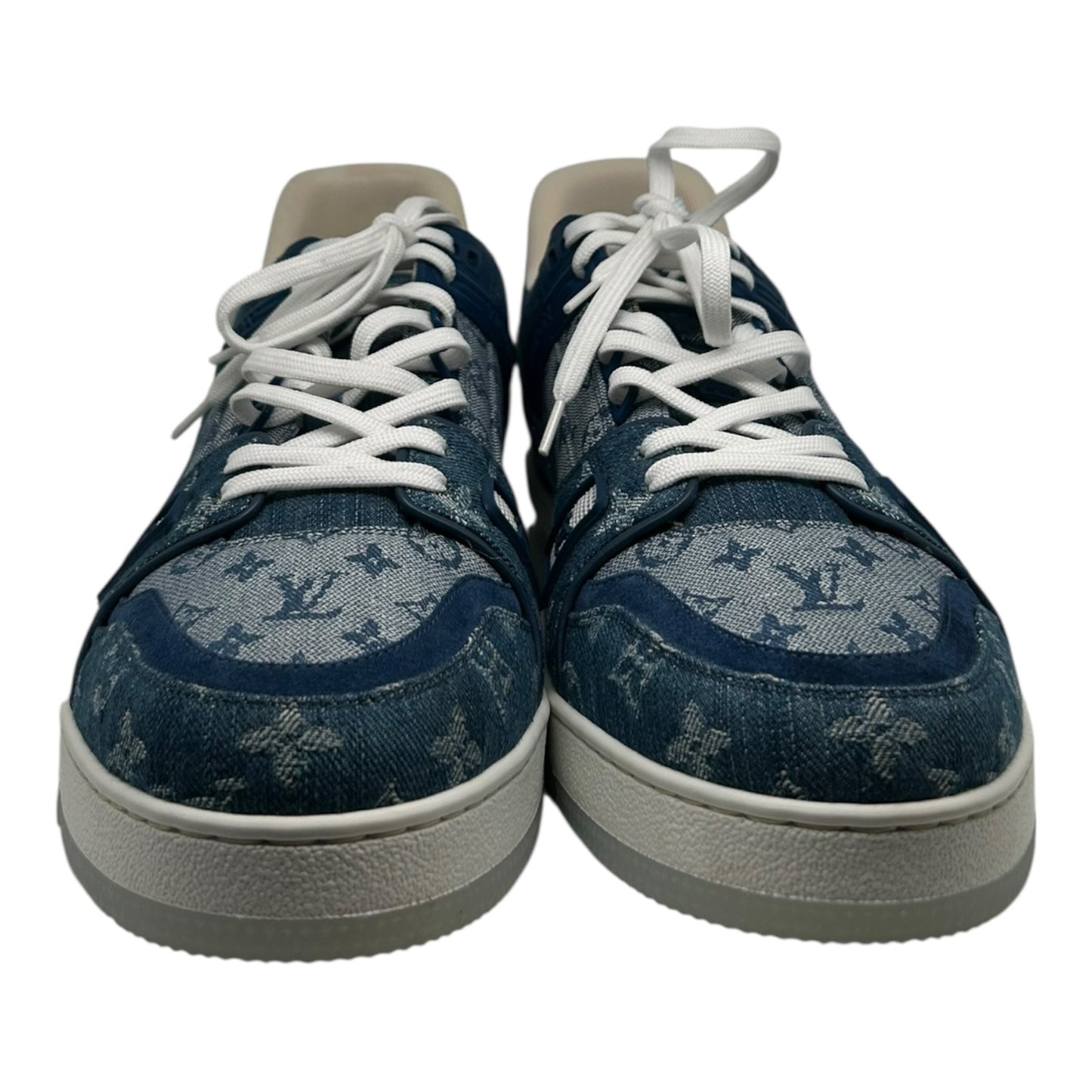 PREOWNED LOUIS VUITTON TRAINER BLUE MONOGRAM DENIM