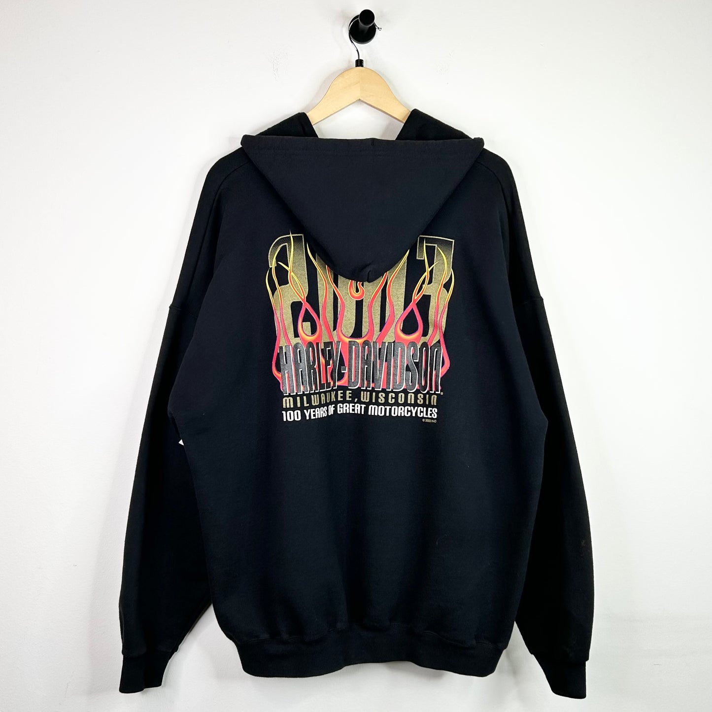 2003 HARLEY DAVIDSON FLAME LOGO ZIP HOODIE