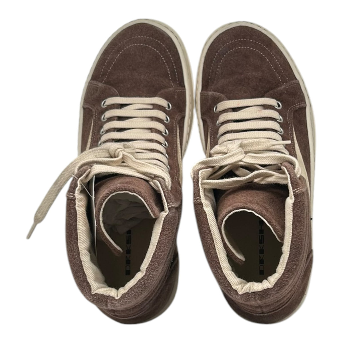 PREOWNED RICK OWENS DRKSHDW VANS HIGH TOP BROWN