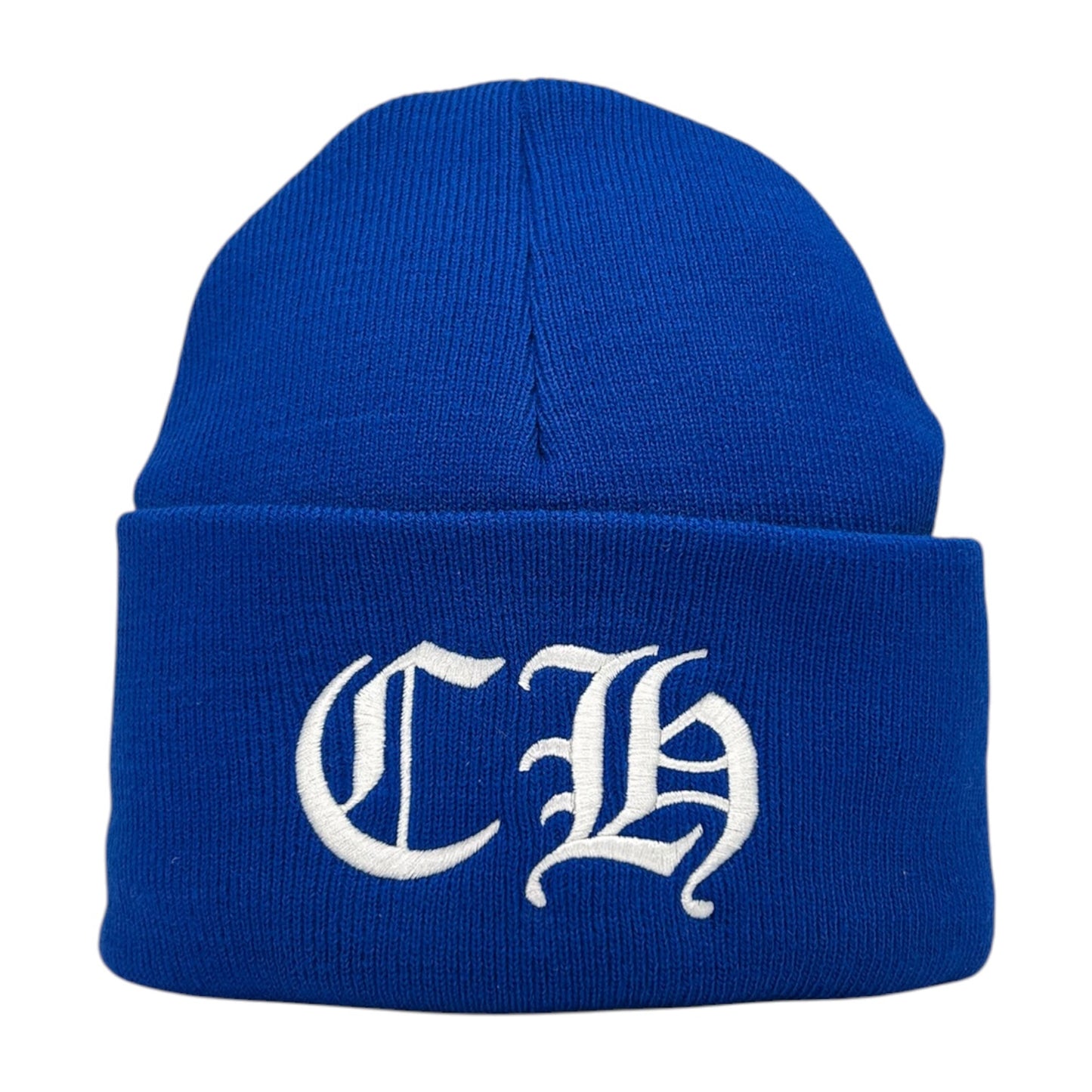 CHROME HEARTS BLUE EMBROIDERED MONOGRAM BEANIE