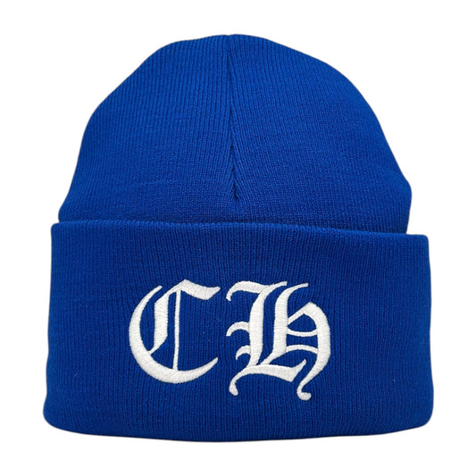 CHROME HEARTS BLUE EMBROIDERED MONOGRAM BEANIE
