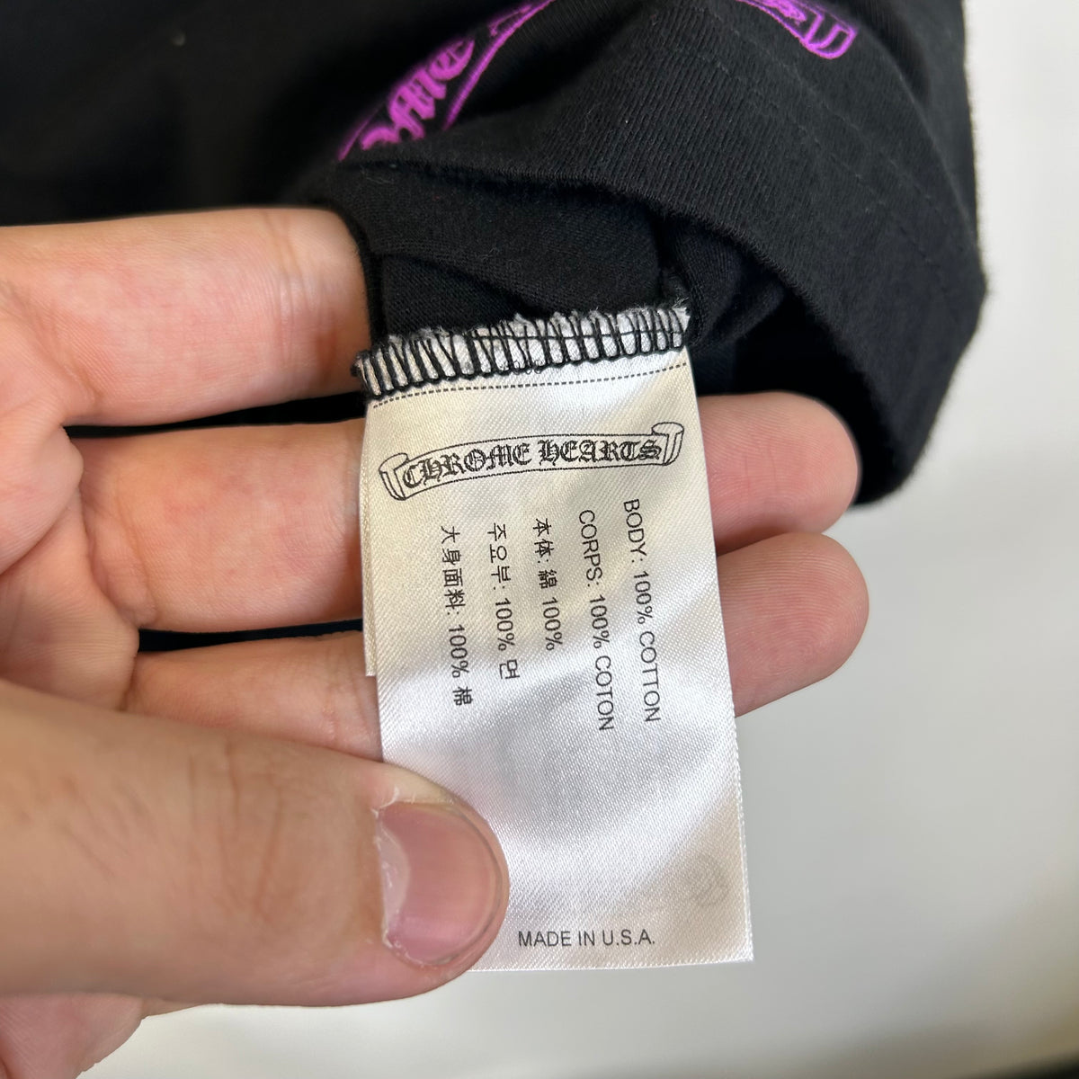 CHROME HEARTS NECK LOGO PURPLE TEE