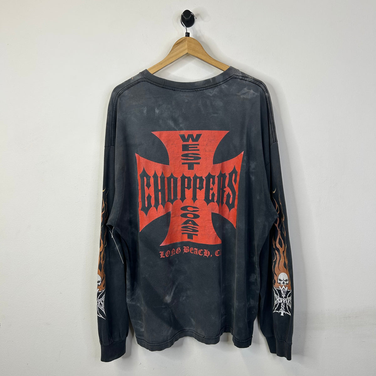WEST COAST CHOPPERS FLAMING SKULL LONG SLEEVE