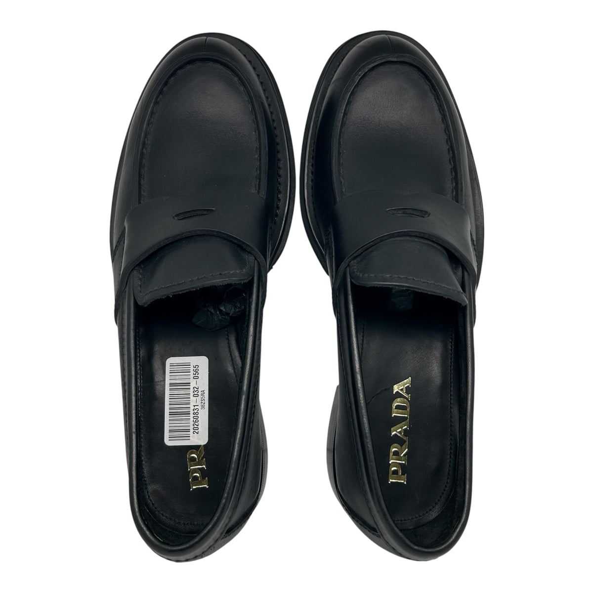 PREOWNED PRADA PLATFORM BLACK LEATHER