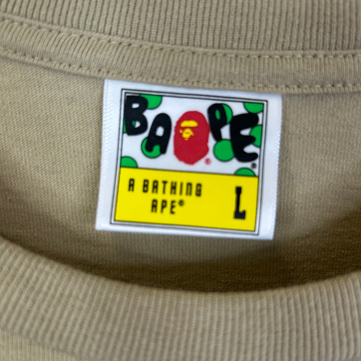BAPE COLLEGE TEE BEIGE