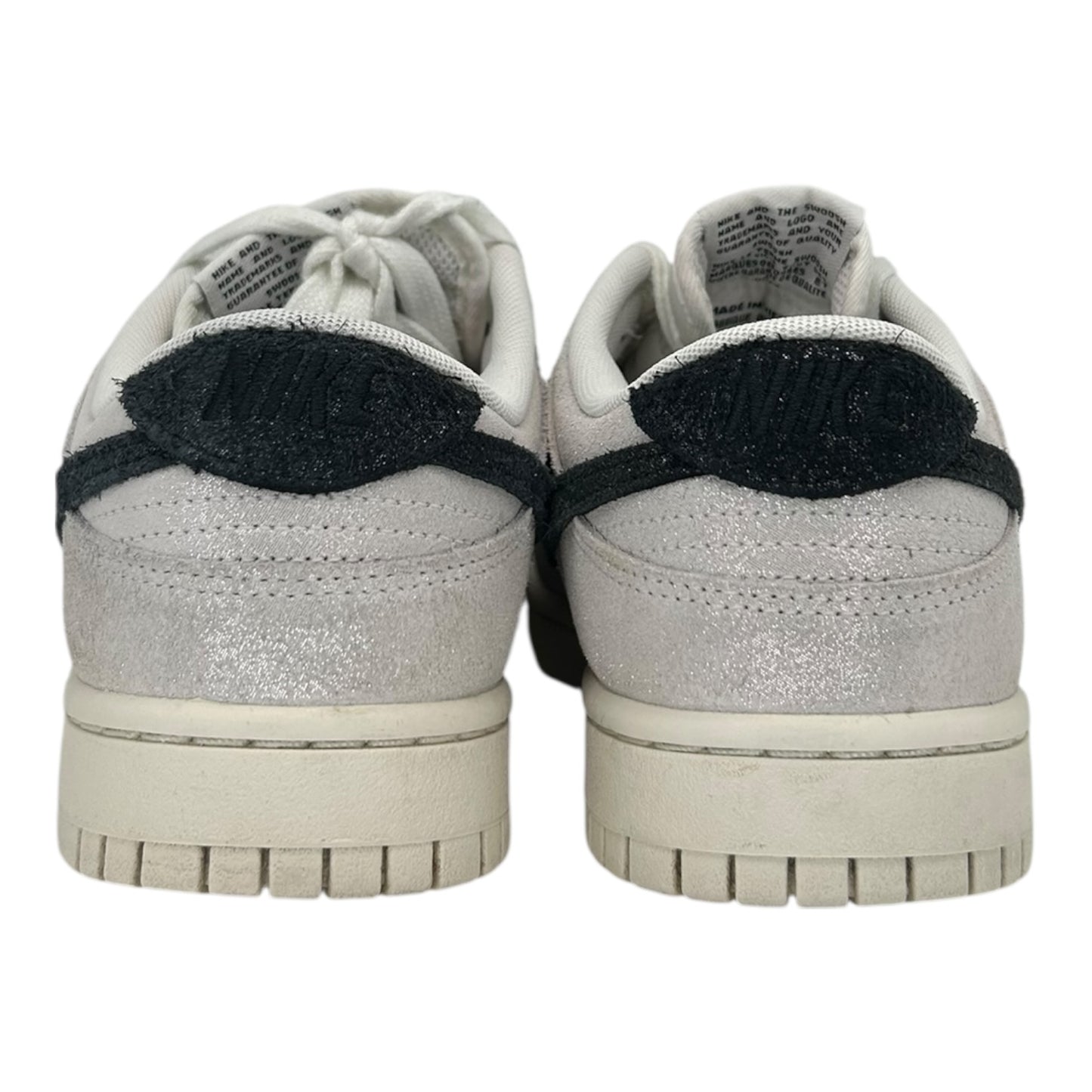 PREOWNED NIKE DUNK LOW WHITE GLITTER SUEDE