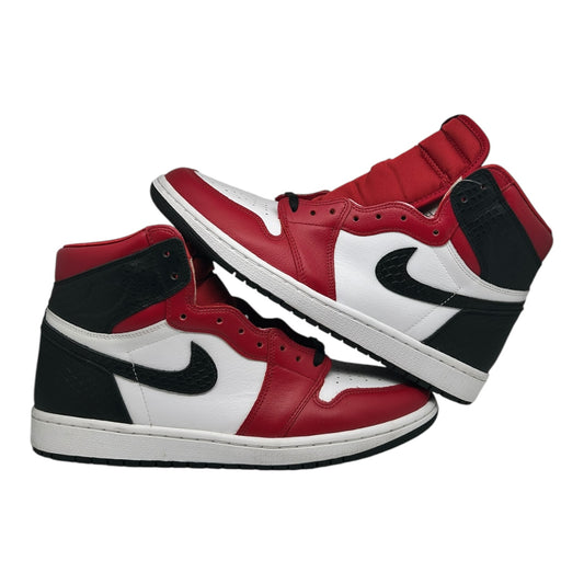 PREOWNED JORDAN 1 HIGH SATIN SNAKESKIN CHICAGO SIZE 10.5 M