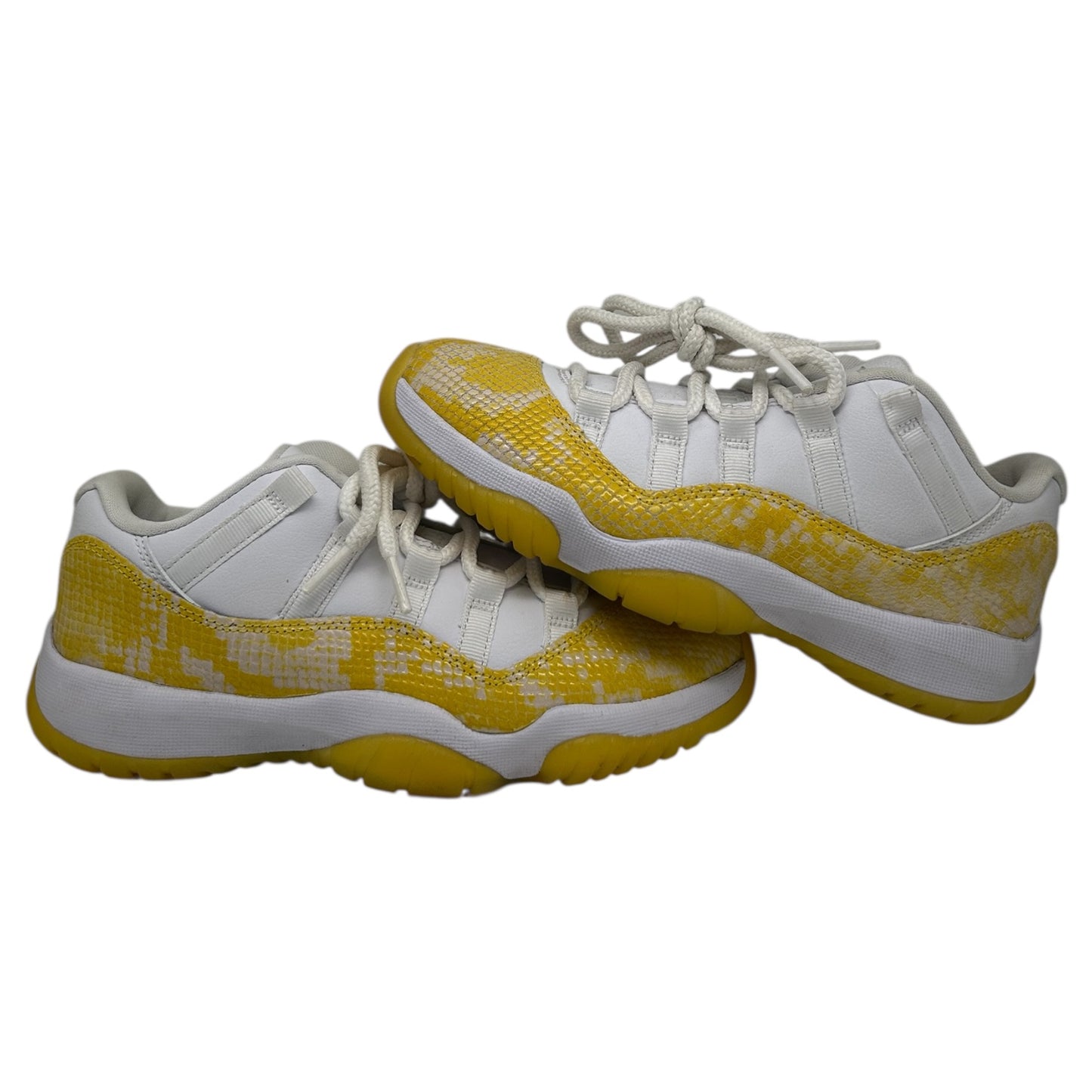 PREOWNED JORDAN 11 LOW YELLOW SNAKESKIN SIZE 4.5Y