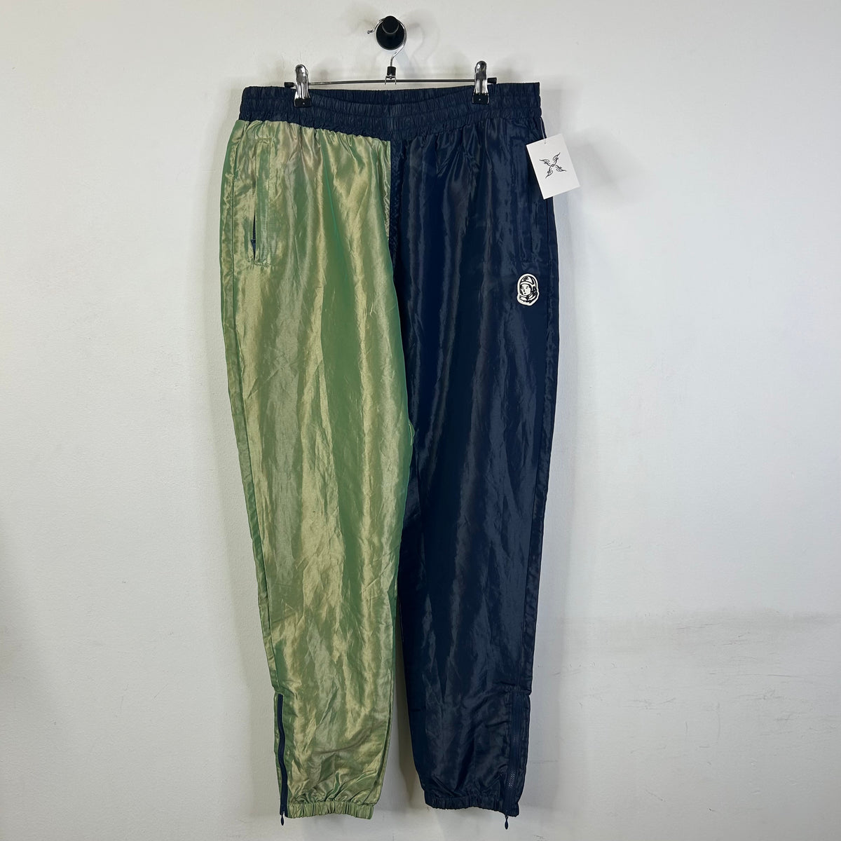 BILLIONAIRE BOYS CLUB SWISHER TRACK PANTS NAVY AND GREEN EXTRA LARGE
