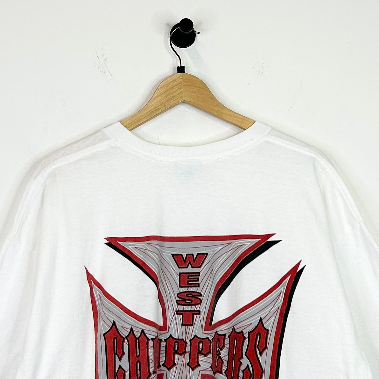 WEST COAST CHOPPERS SILVER STREAK AND RED LOGO TEE