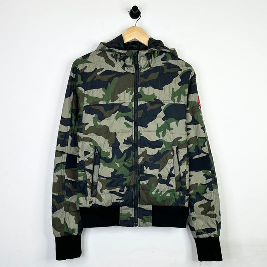CANADA GOOSE CAMO ZIP UP PUFFER JACKET