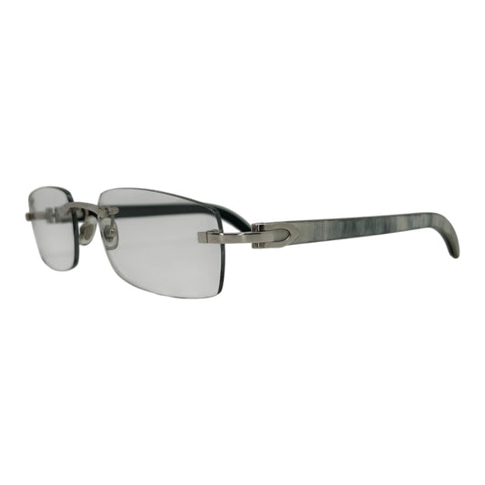 CARTIER SILVER/WHITE BUFFALO HORN GLASSES