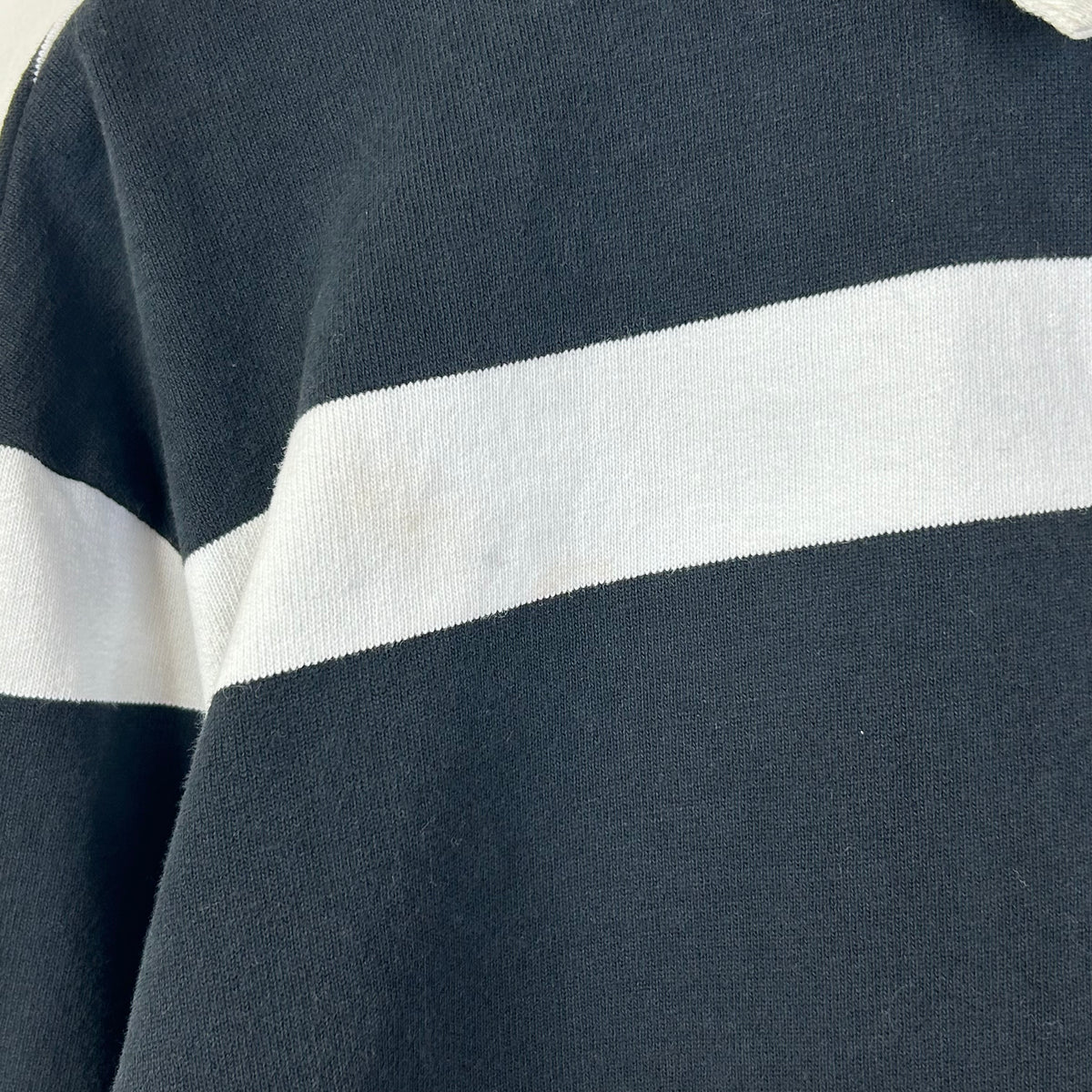 SUPREME STRIPED RUGBY BLACK POLO FW25
