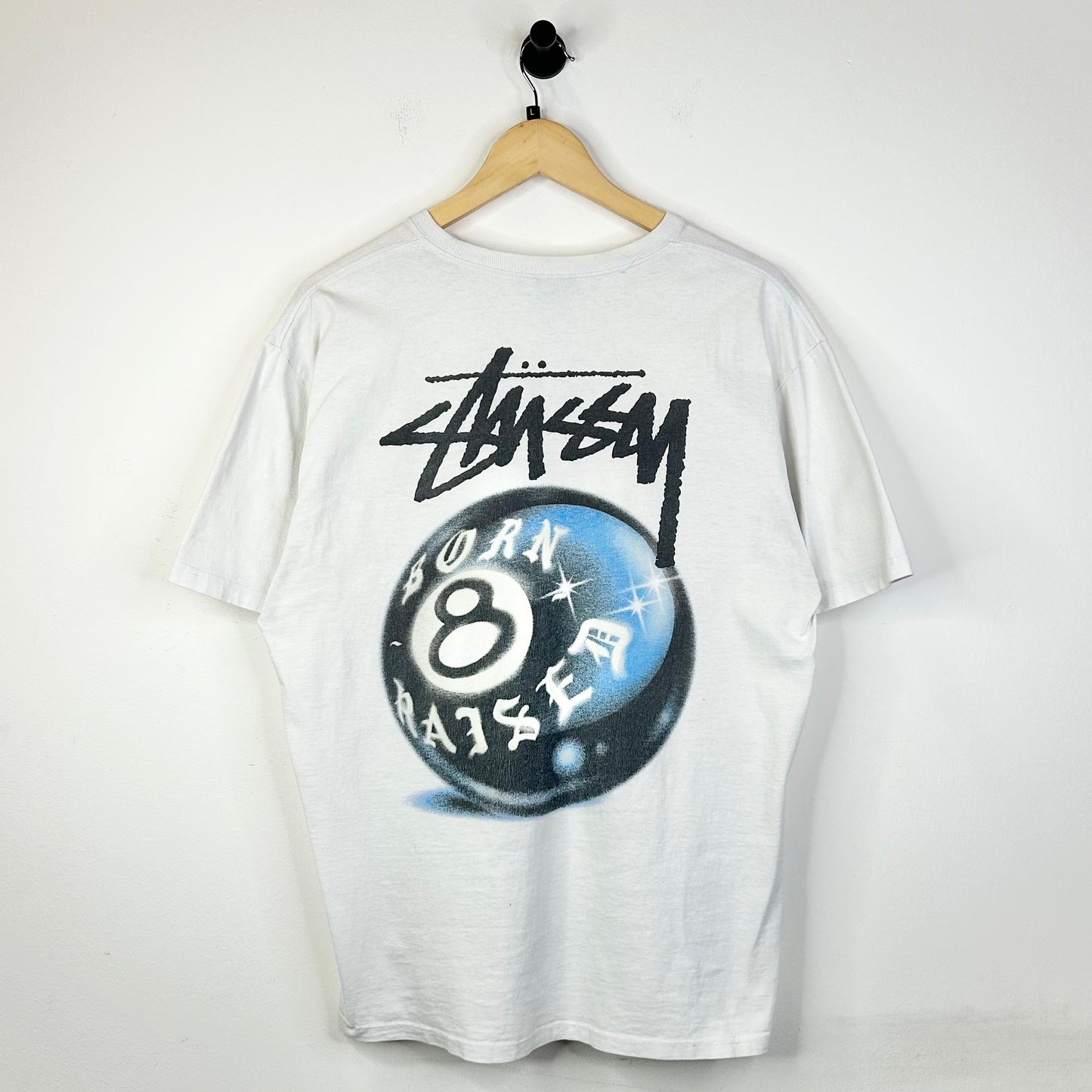 STUSSY BORN 8 RAISED TEE WHITE