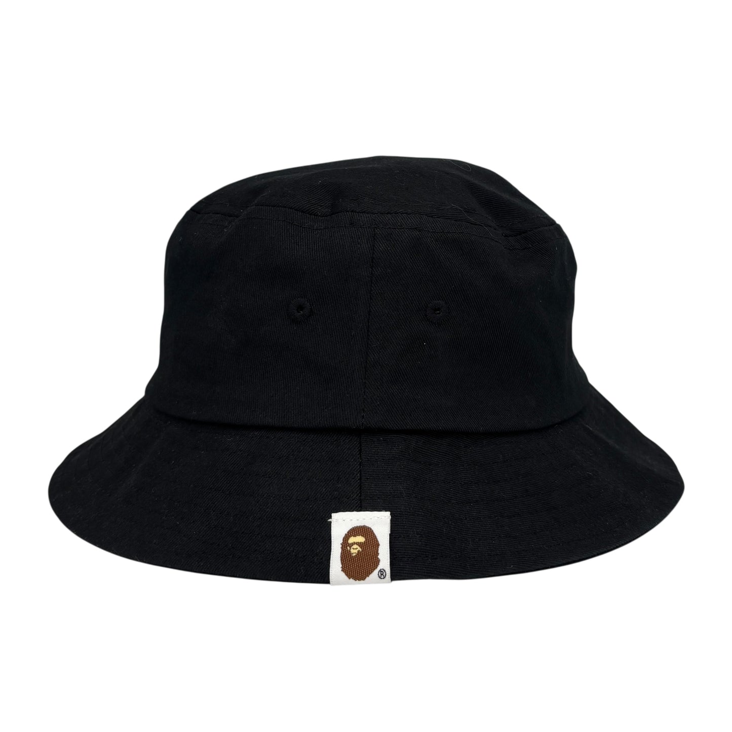 BAPE PINK LOGO BLACK BUCKET HAT