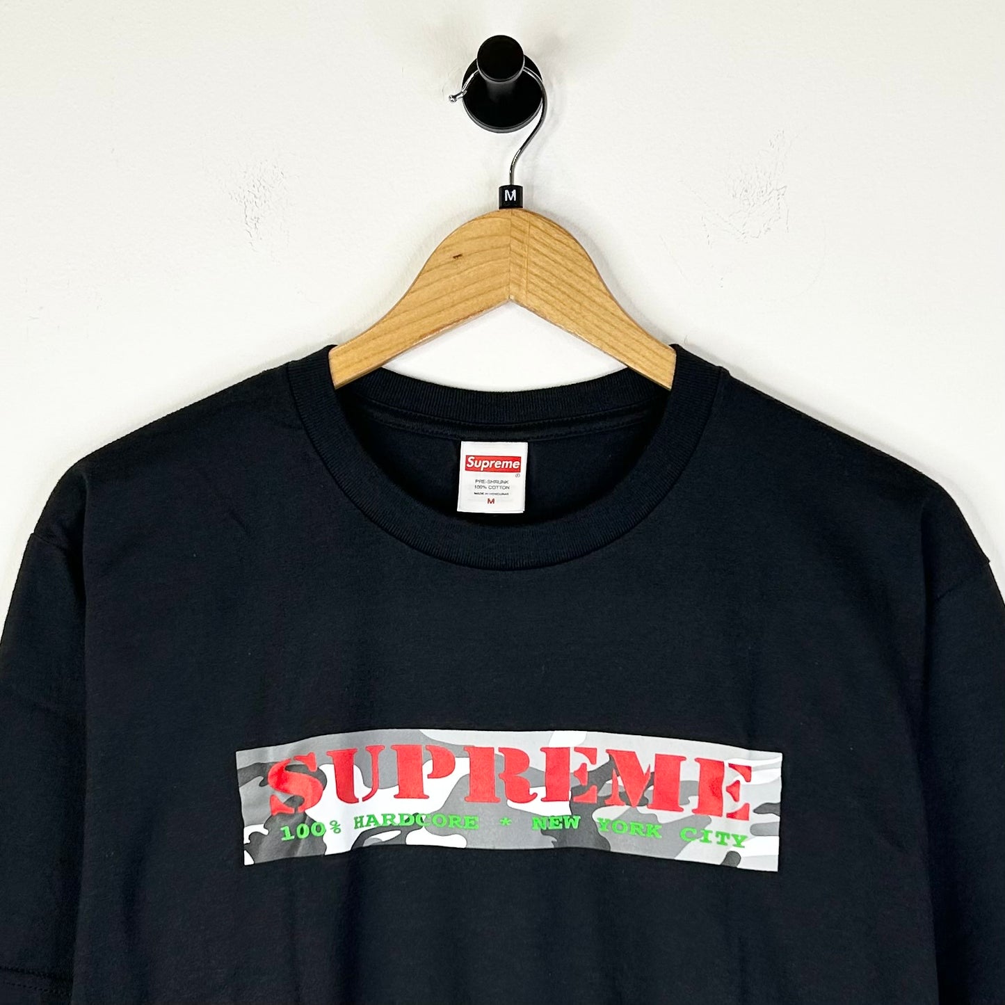 SUPREME HARDCORE LOGO BLACK TEE