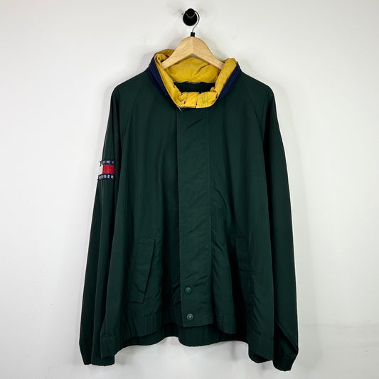 TOMMY HILFIGER OLIVE SLEEVE LOGO JACKET