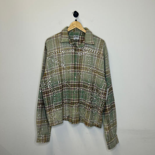 VALE GREEN RHINESTONE FLANNEL