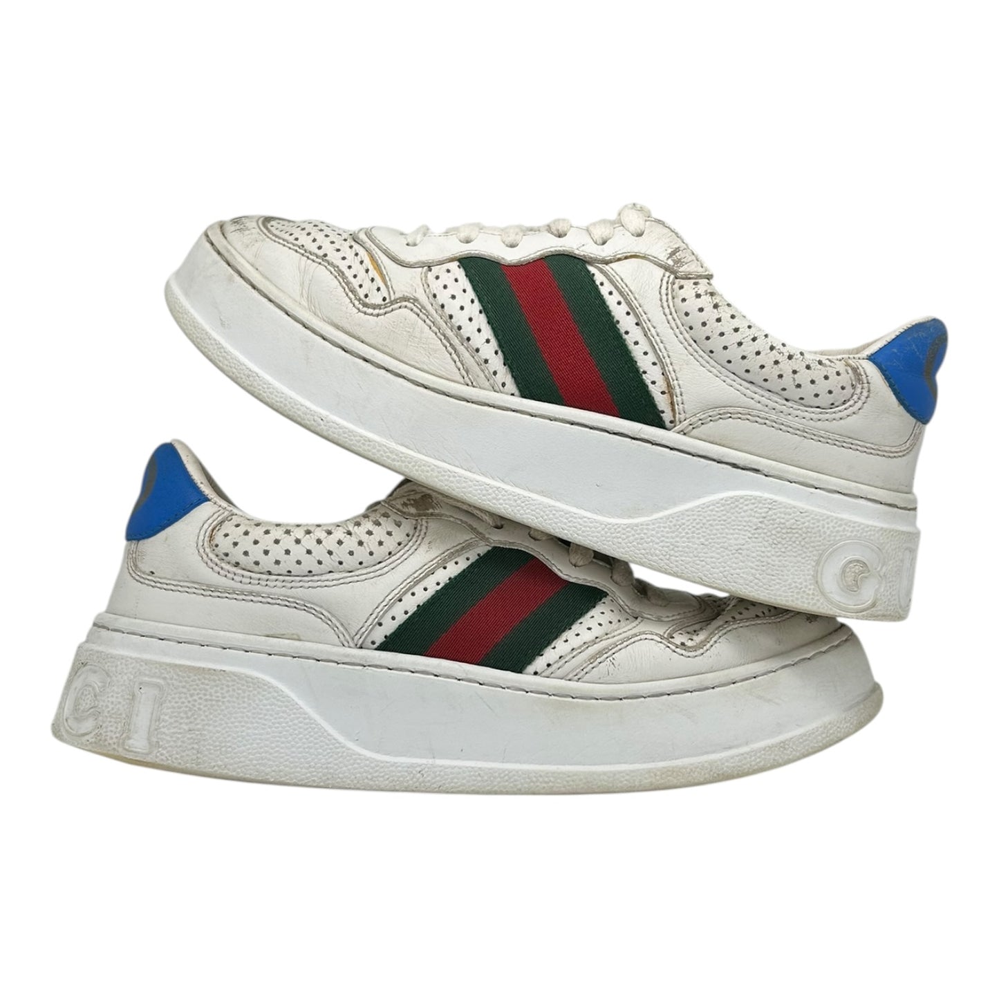 PREOWNED GUCCI CHUNKY GG WEB SNEAKERS