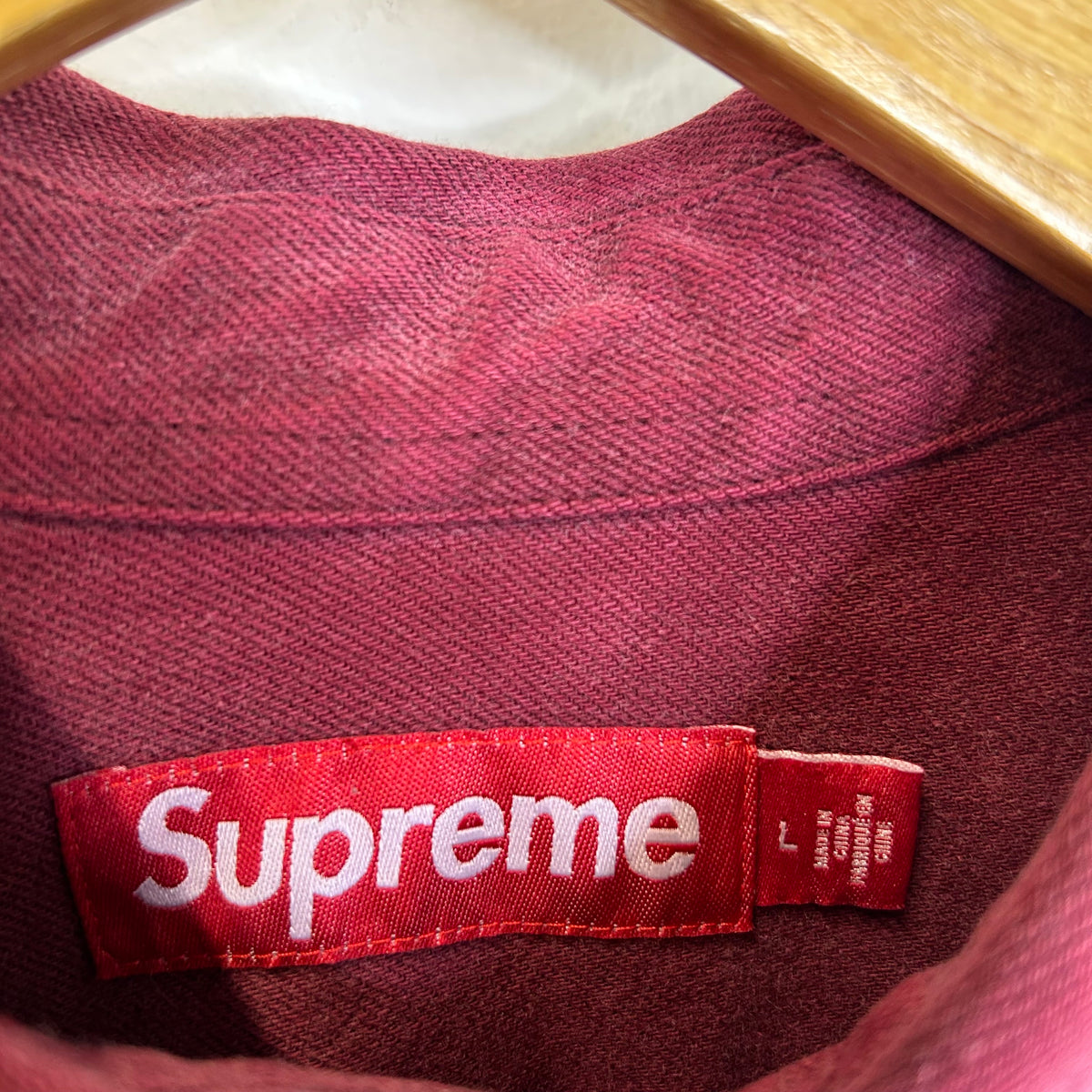 SUPREME DENIM SHIRT RED