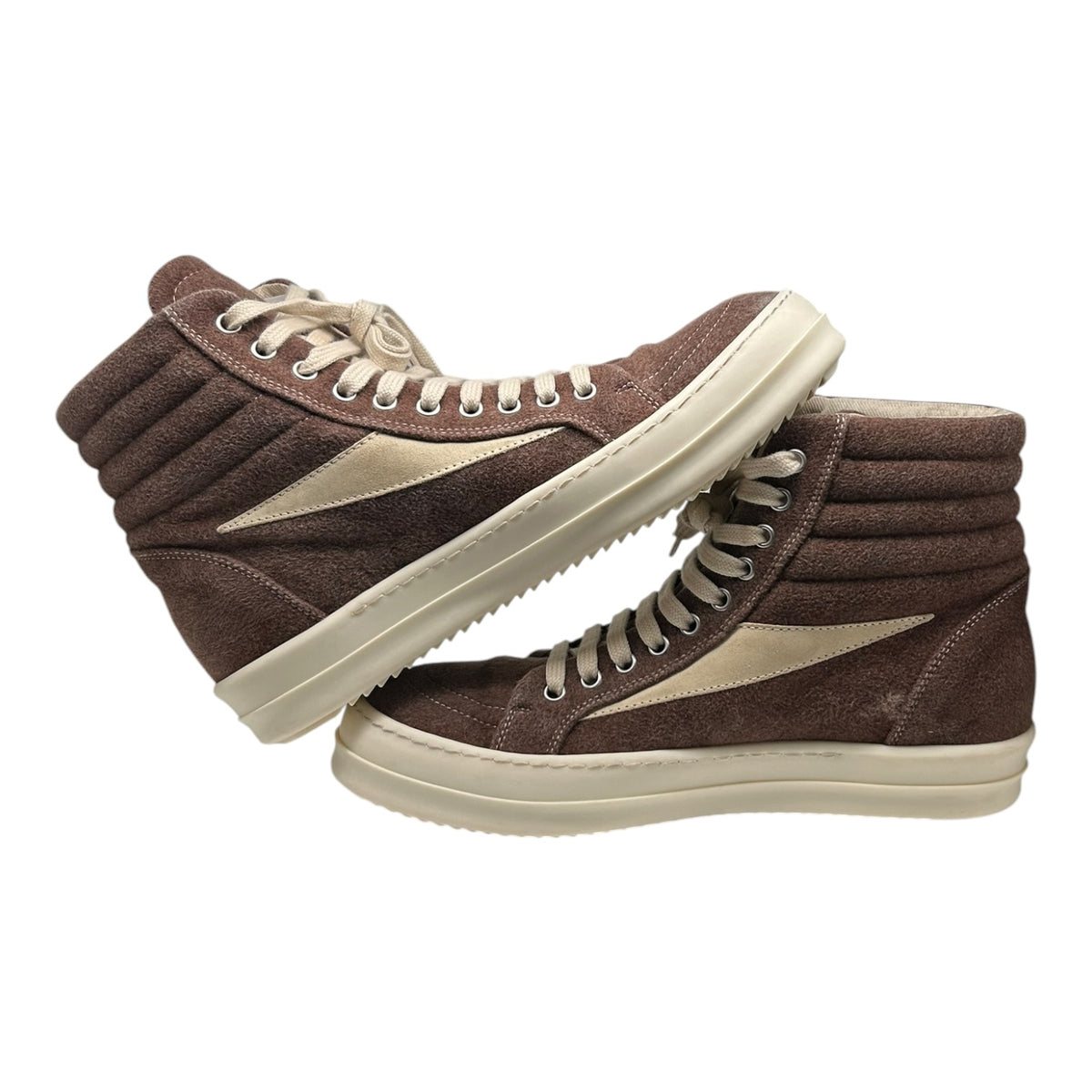 PREOWNED RICK OWENS DRKSHDW VANS HIGH TOP BROWN