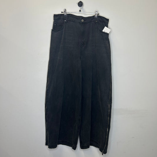 ADIDAS ZIP FLARE BLACK BAGGY DENIM