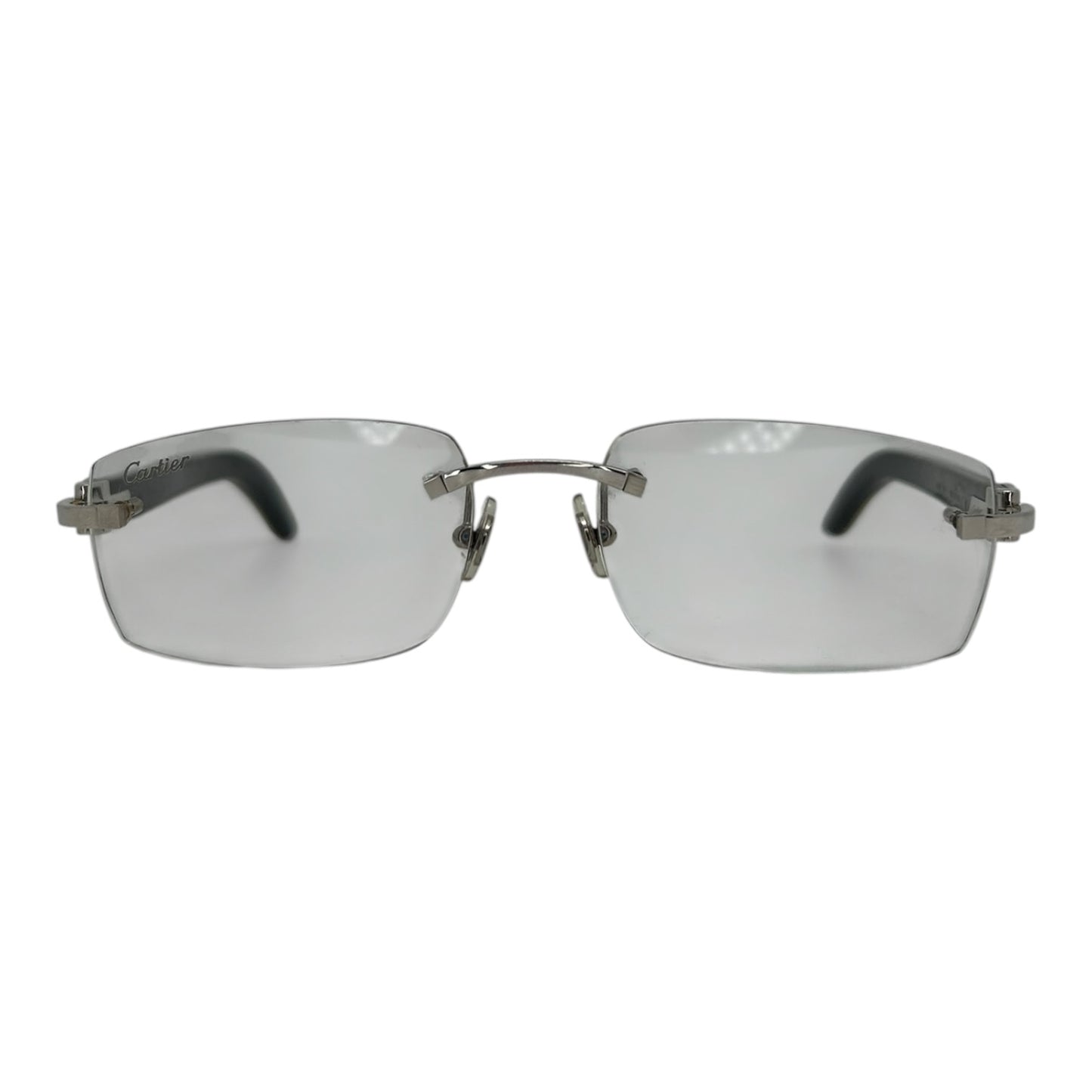 CARTIER SILVER/WHITE BUFFALO HORN GLASSES