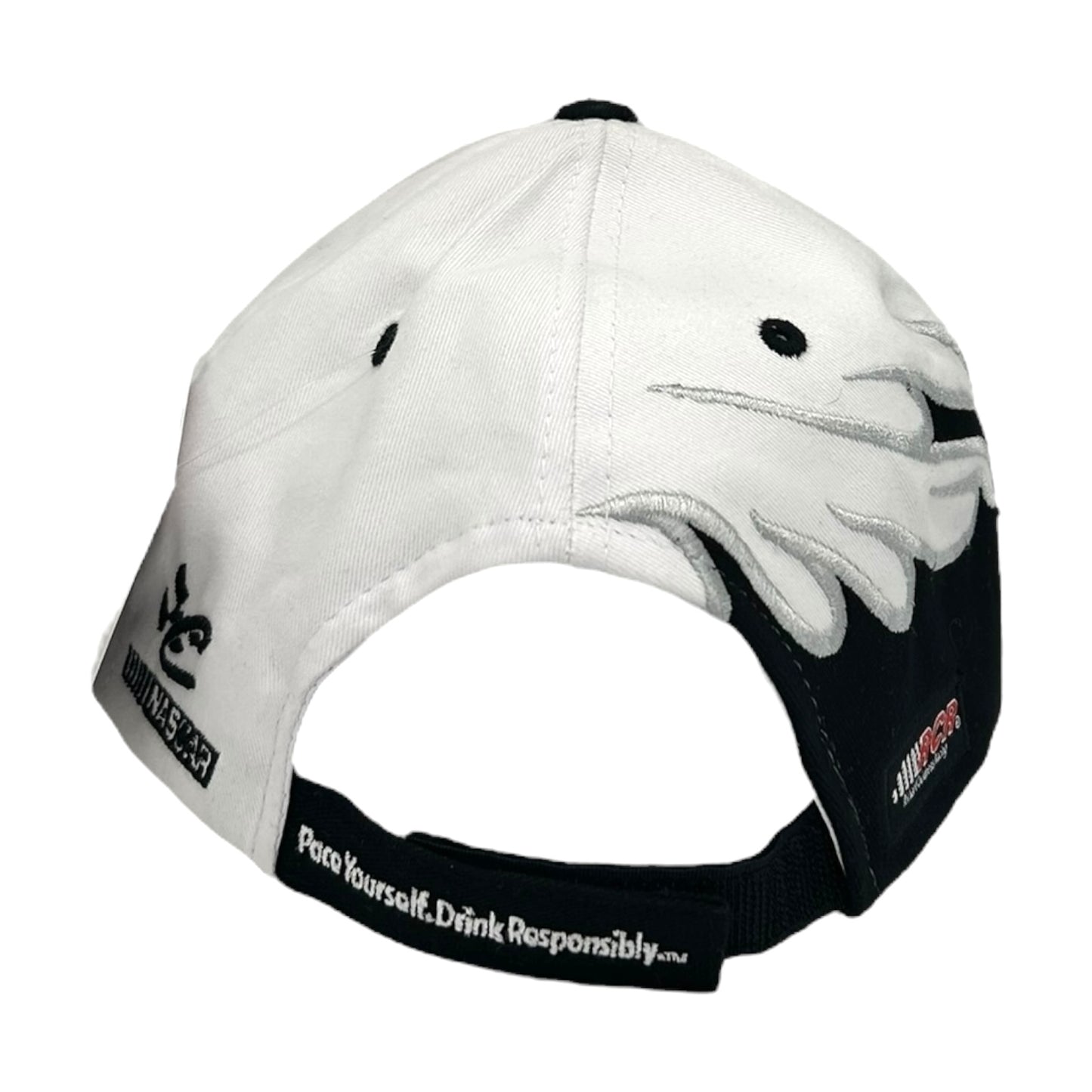 NASCAR JACK DANIELS WHITE BLACK FLAME HAT