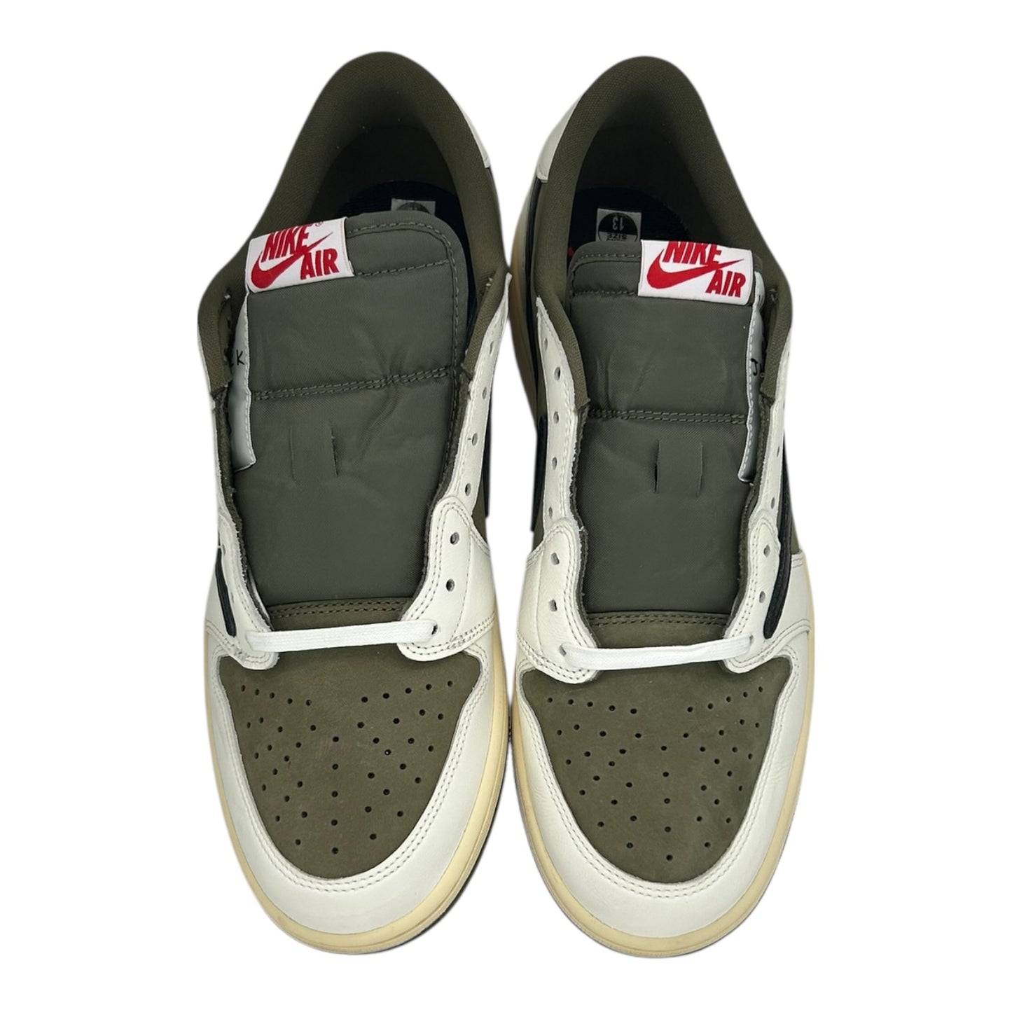 PREOWNED JORDAN 1 LOW X TRAVIS SCOTT MEDIUM OLIVE